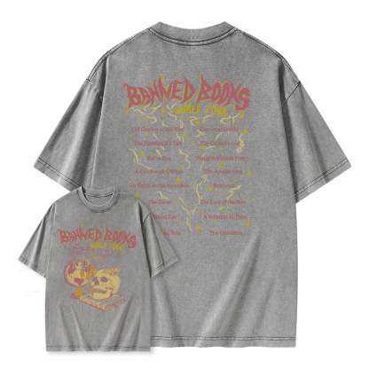 Pagewings Banned Books World Tour Unisex Washed T-shirt