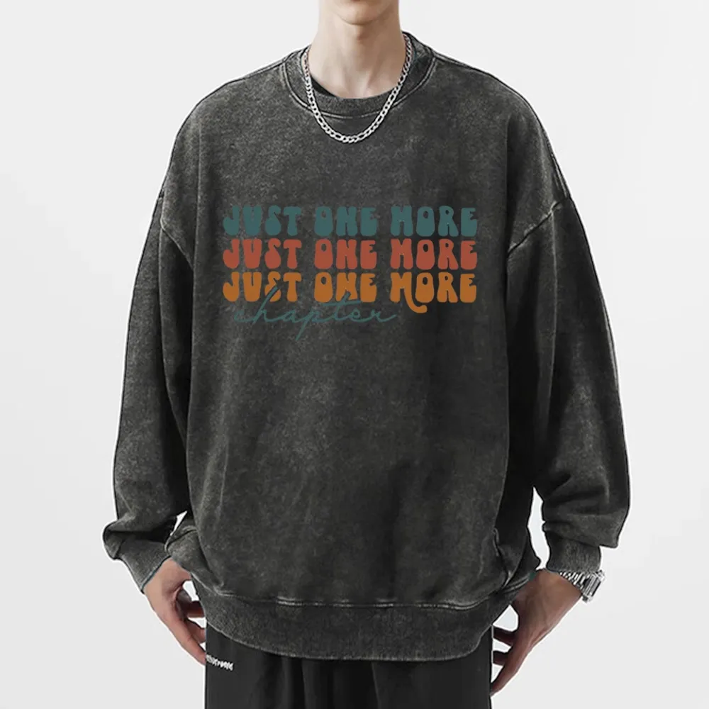 Pagewings Just One More Chapter Unisex Washed Sweatshirt