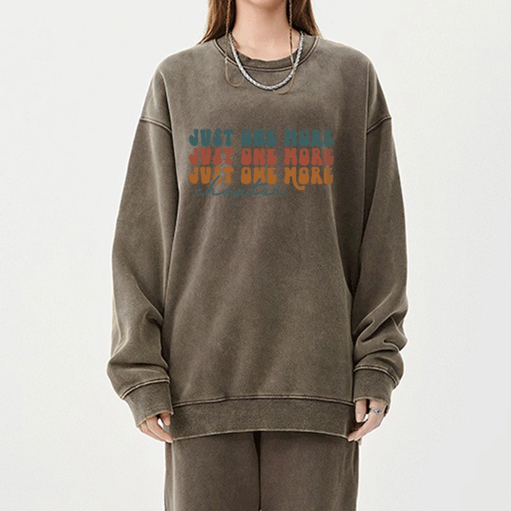Pagewings Just One More Chapter Unisex Washed Sweatshirt