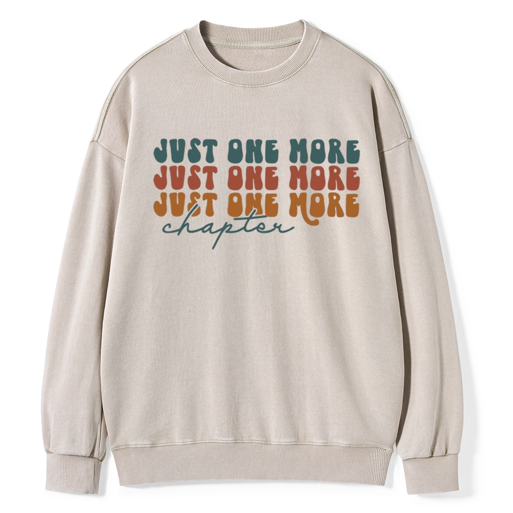 Pagewings Just One More Chapter Unisex Washed Sweatshirt