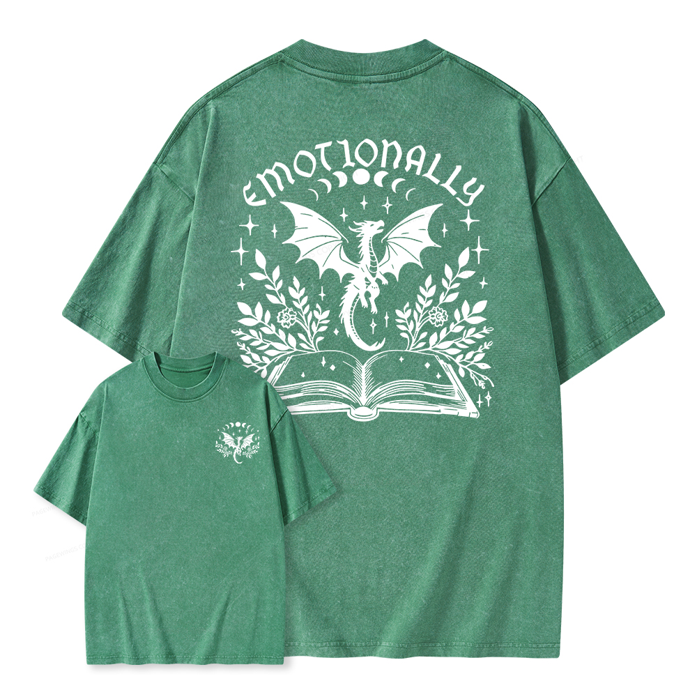 Pagewings Emotionally Attached To Fictional Dragons Unisex Washed T-shirt