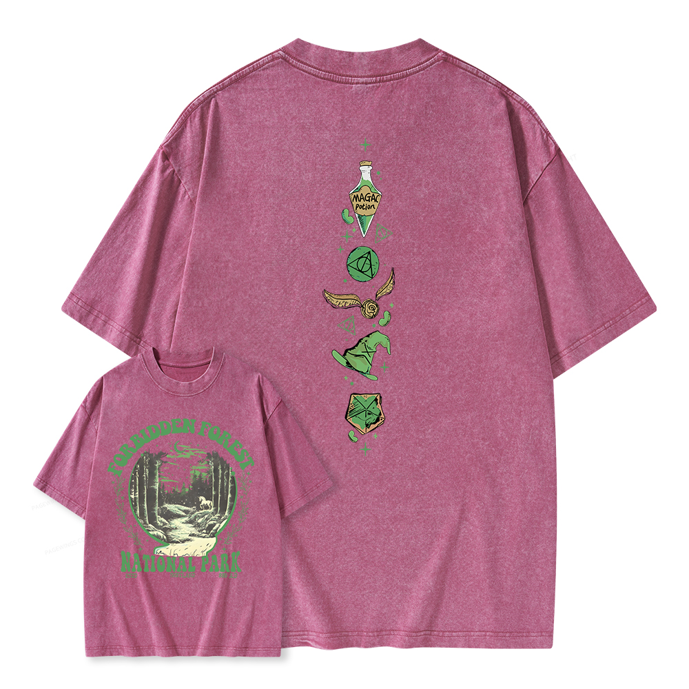 Pagewings Forbidden Forest Unisex Washed T-shirt