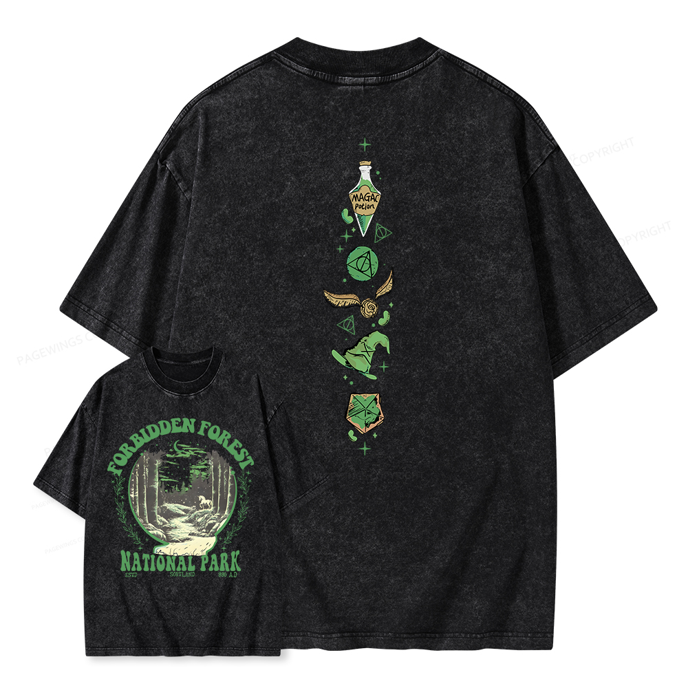 Pagewings Forbidden Forest Unisex Washed T-shirt