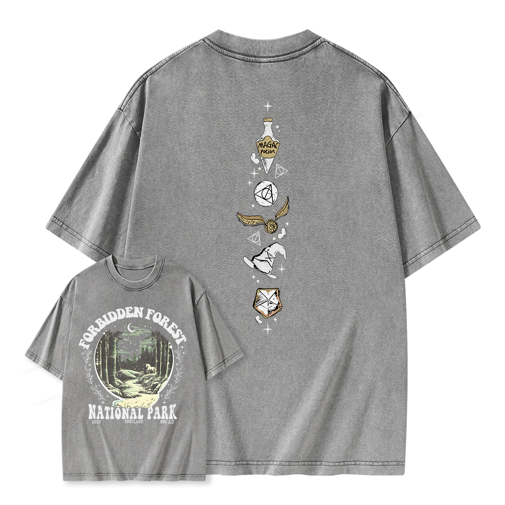 Pagewings Forbidden Forest Unisex Washed T-shirt