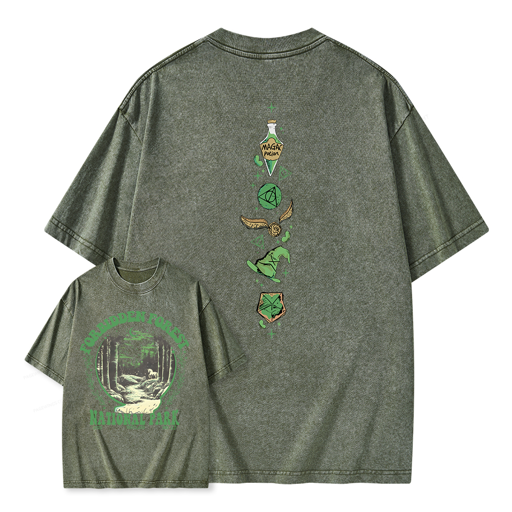 Pagewings Forbidden Forest Unisex Washed T-shirt
