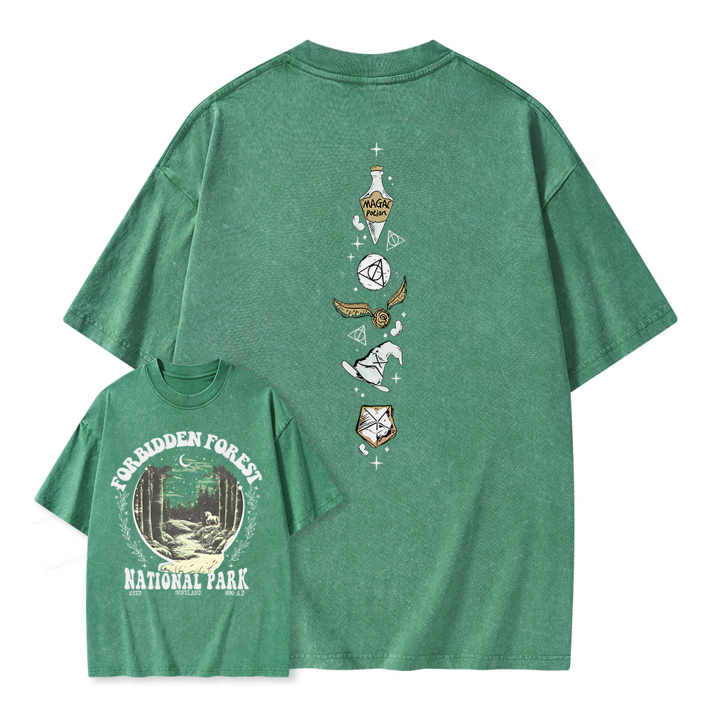 Pagewings Forbidden Forest Unisex Washed T-shirt