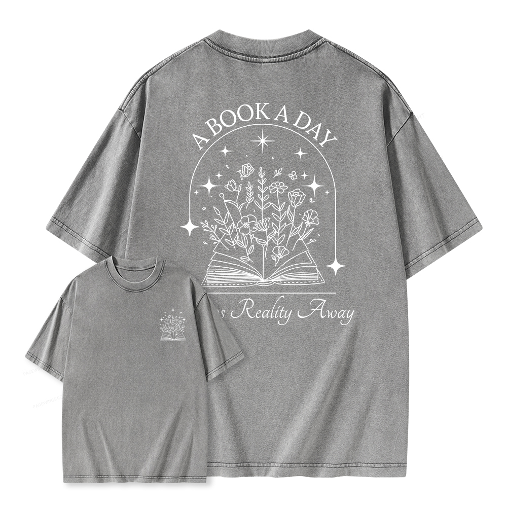 Pagewings A Book a Day Unisex Washed T-shirt