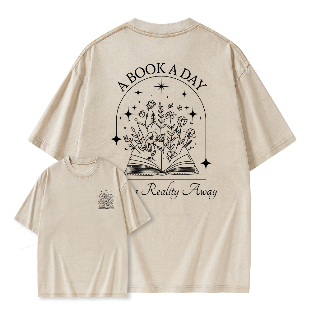 Pagewings A Book a Day Unisex Washed T-shirt