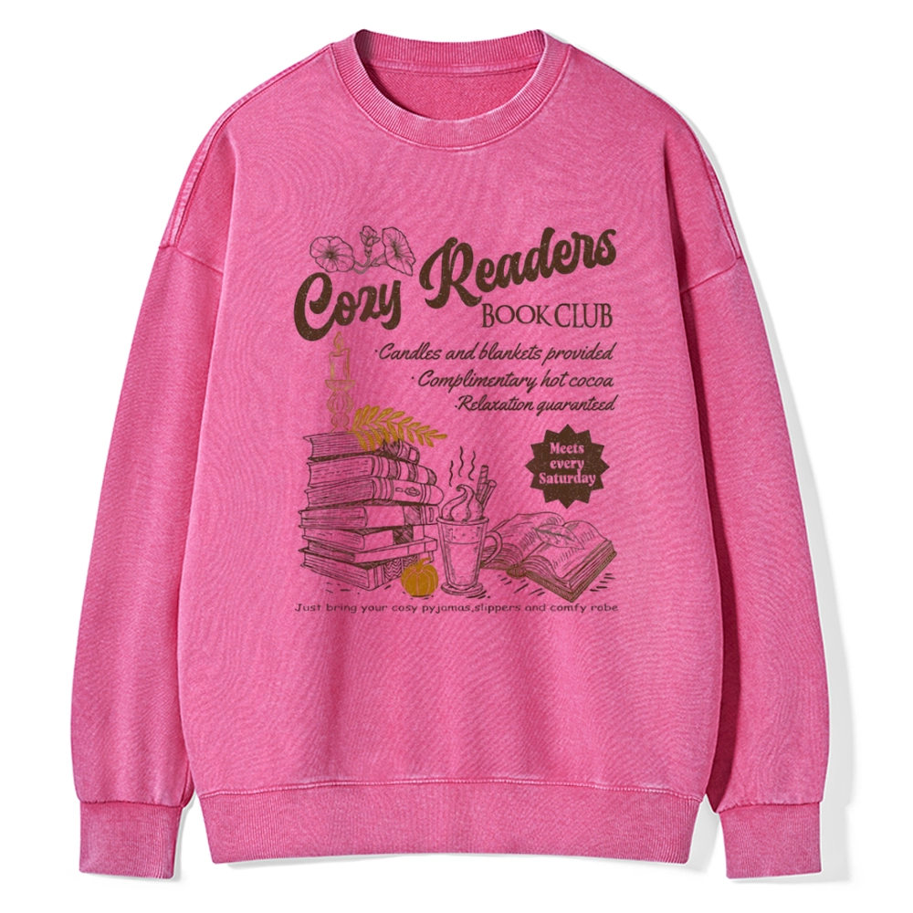 Pagewings Cozy Reader Unisex Washed Sweatshirt