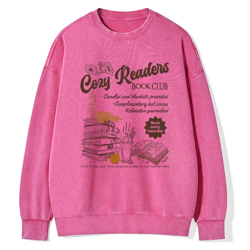 Pagewings Cozy Reader Unisex Washed Sweatshirt