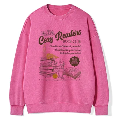 Pagewings Cozy Reader Unisex Washed Sweatshirt