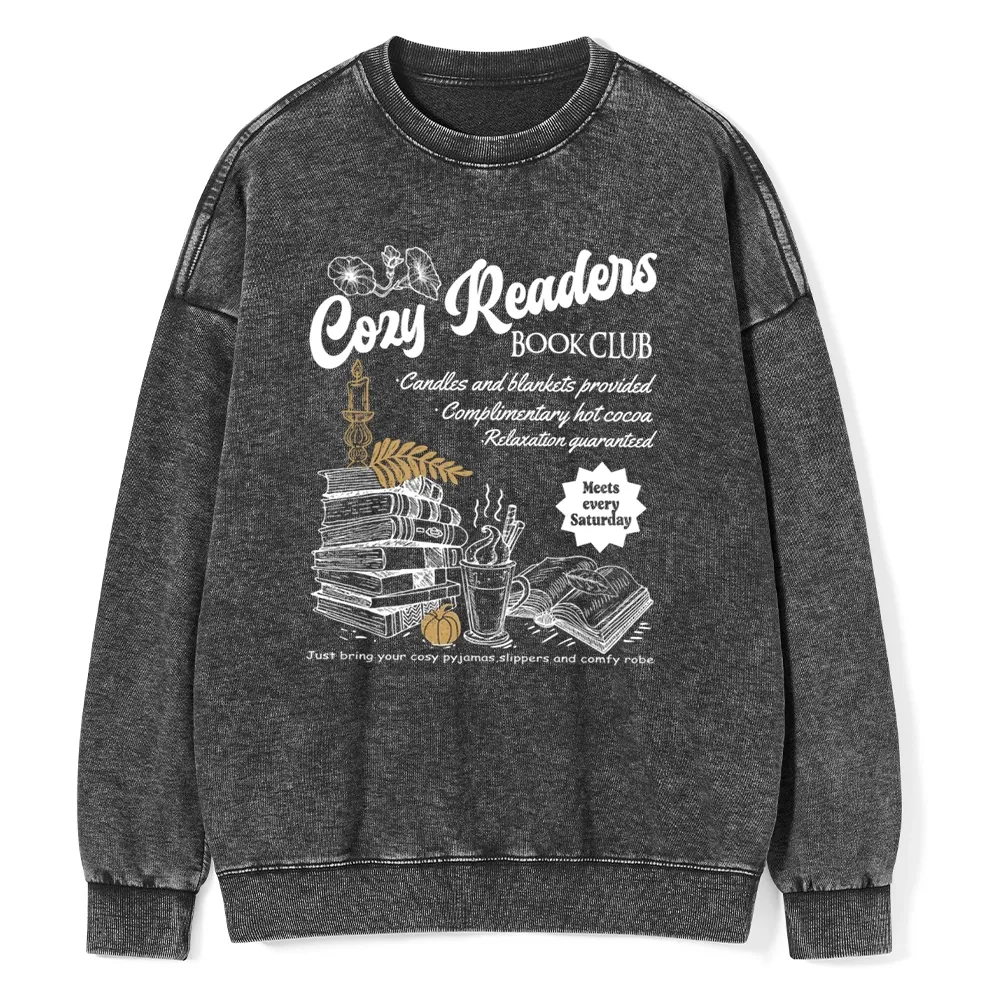 Pagewings Cozy Reader Unisex Washed Sweatshirt