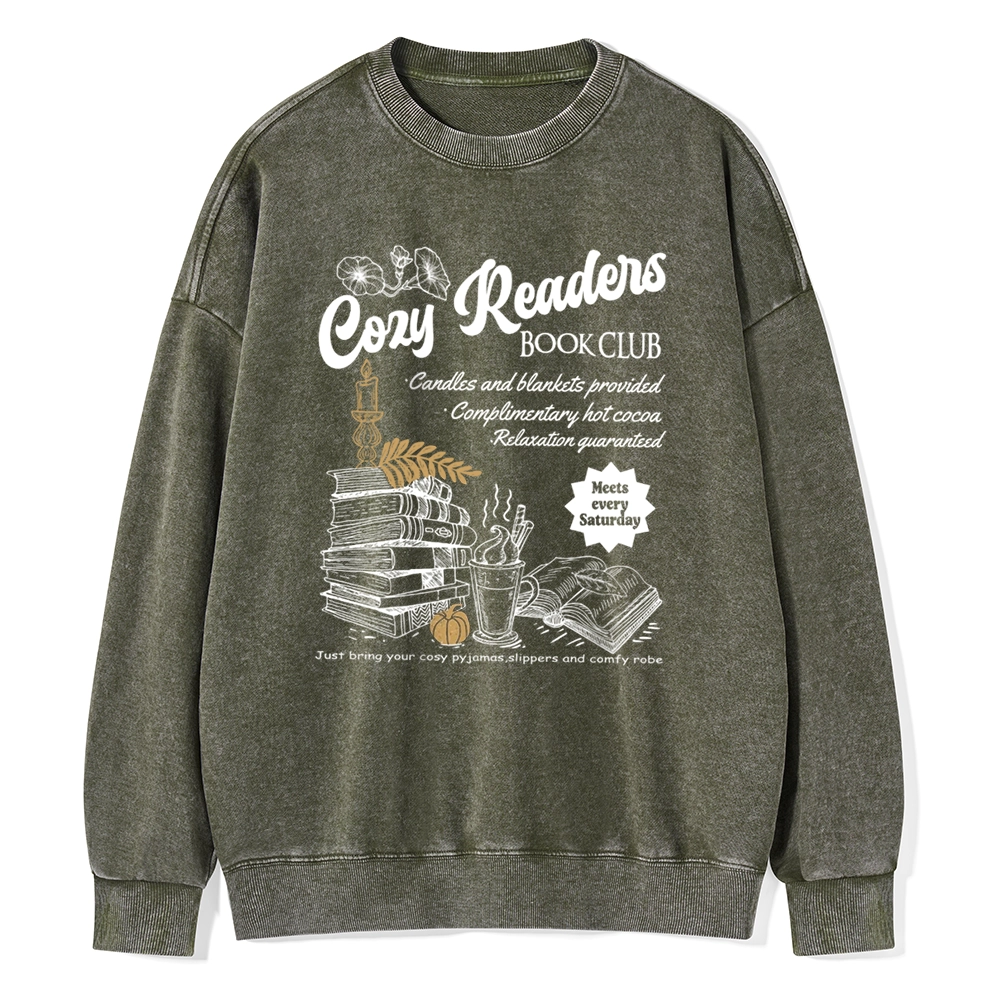 Pagewings Cozy Reader Unisex Washed Sweatshirt