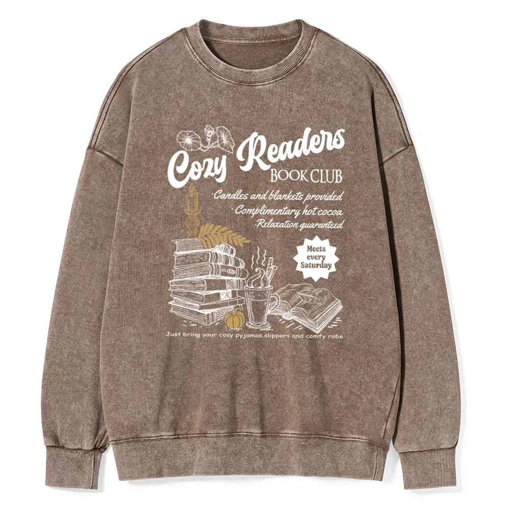 Pagewings Cozy Reader Unisex Washed Sweatshirt