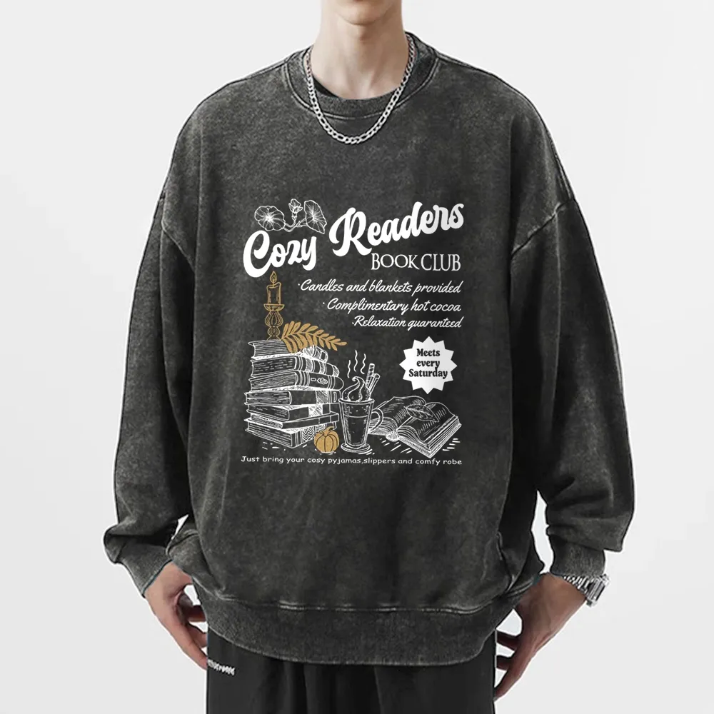Pagewings Cozy Reader Unisex Washed Sweatshirt
