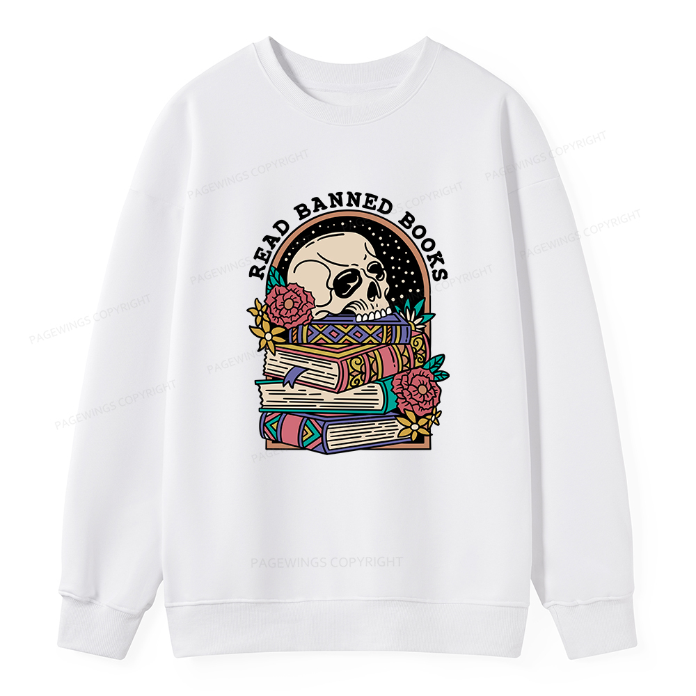 Pagewings Read Banned Book Floral Unisex Classic Sweatshirt