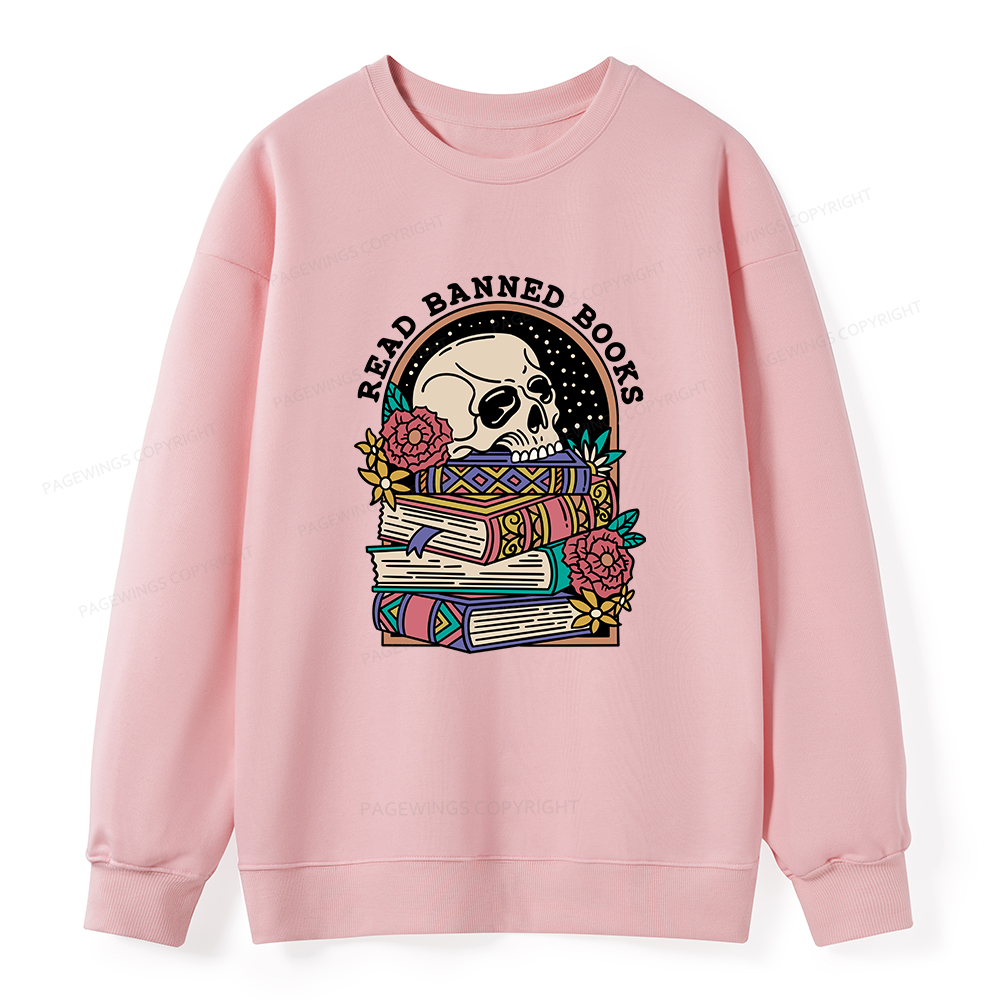 Pagewings Read Banned Book Floral Unisex Classic Sweatshirt