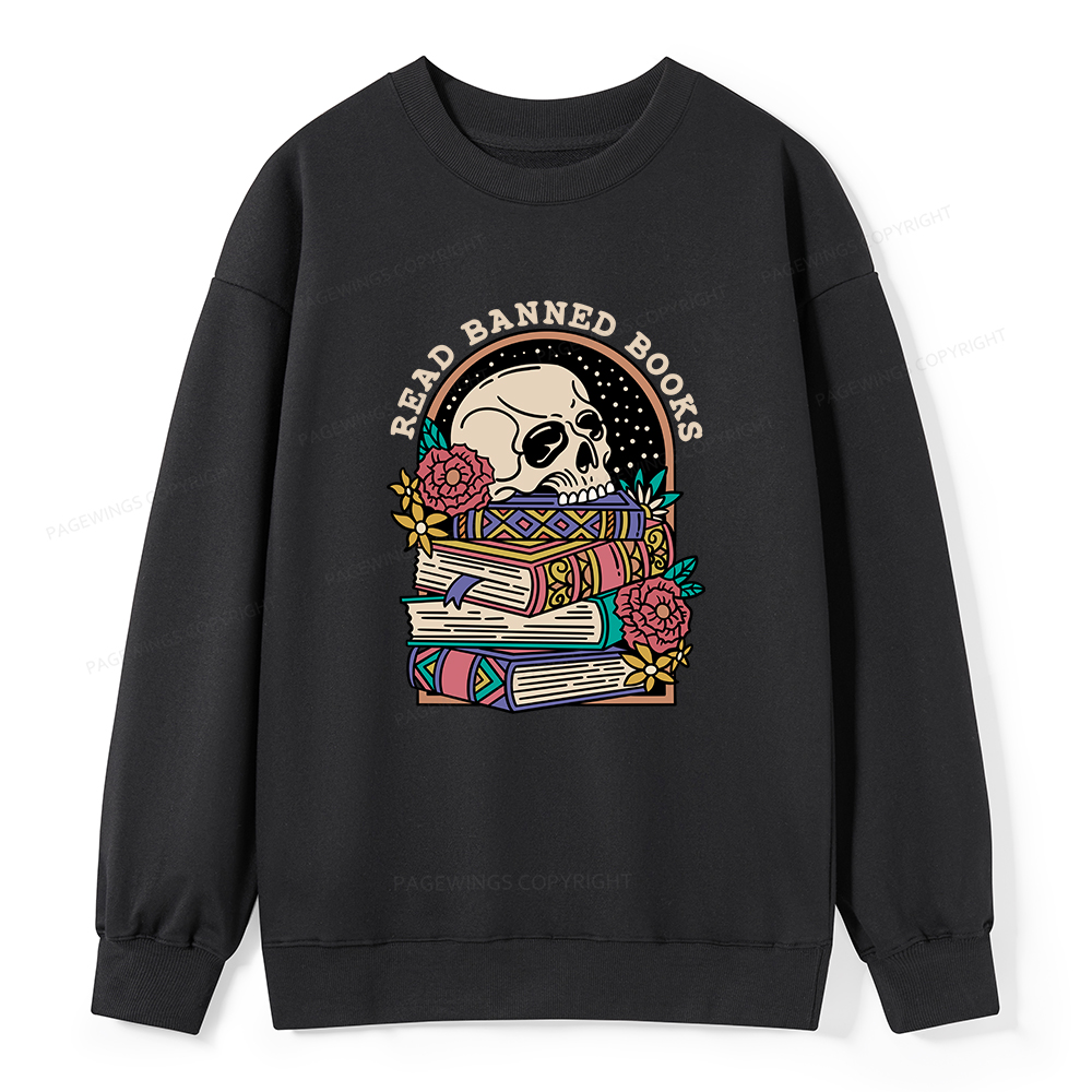 Pagewings Read Banned Book Floral Unisex Classic Sweatshirt