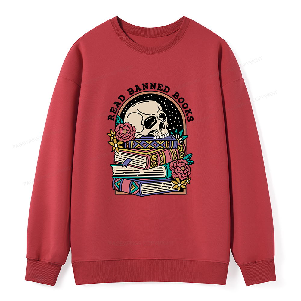 Pagewings Read Banned Book Floral Unisex Classic Sweatshirt