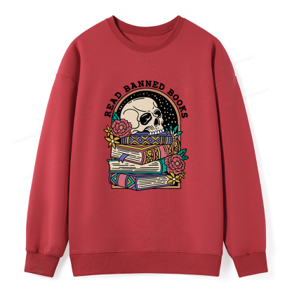 Pagewings Read Banned Book Floral Unisex Classic Sweatshirt