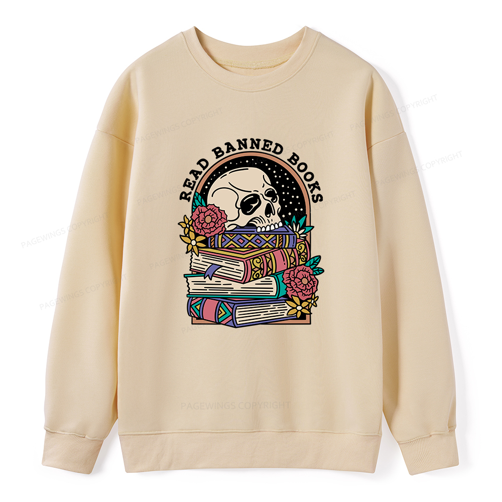 Pagewings Read Banned Book Floral Unisex Classic Sweatshirt