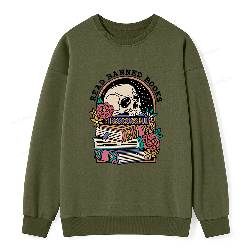 Pagewings Read Banned Book Floral Unisex Classic Sweatshirt