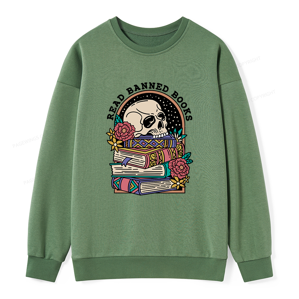 Pagewings Read Banned Book Floral Unisex Classic Sweatshirt