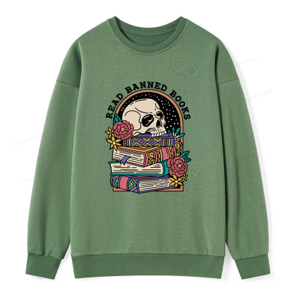 Pagewings Read Banned Book Floral Unisex Classic Sweatshirt