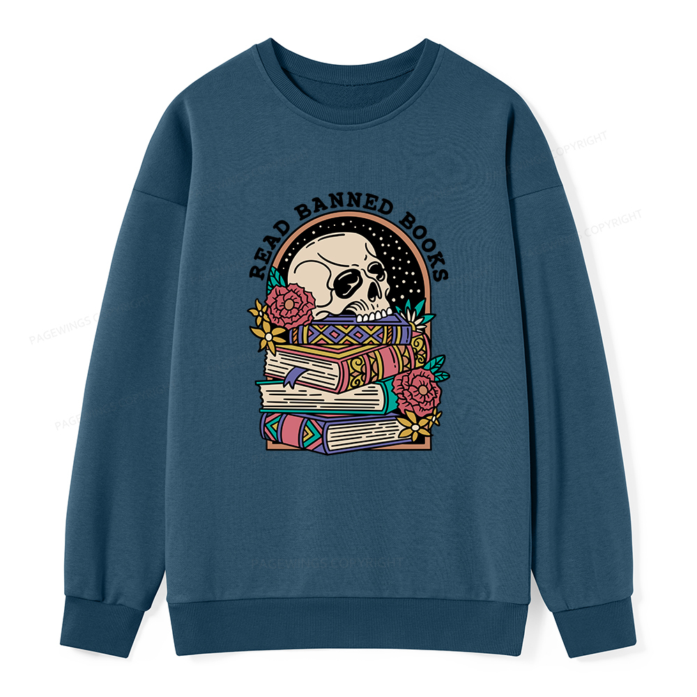 Pagewings Read Banned Book Floral Unisex Classic Sweatshirt
