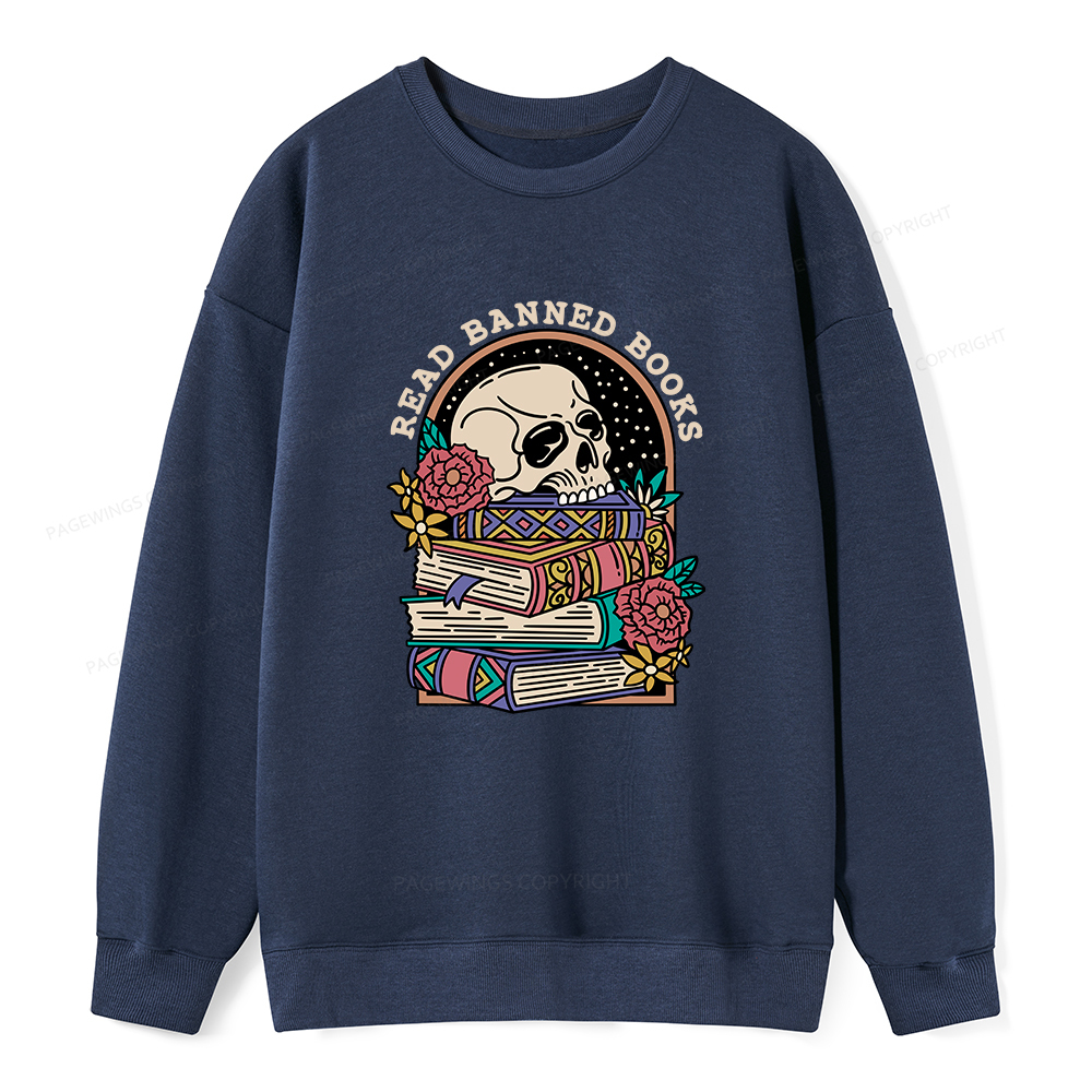 Pagewings Read Banned Book Floral Unisex Classic Sweatshirt