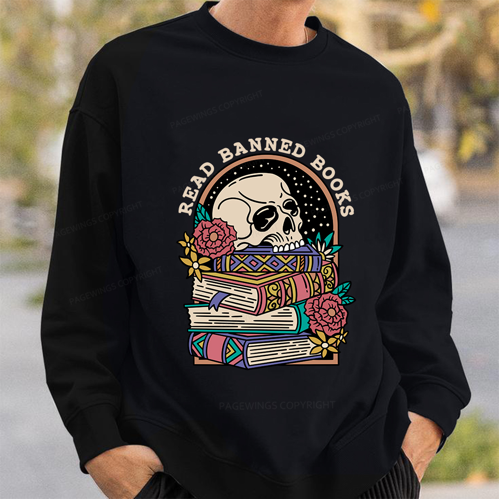 Pagewings Read Banned Book Floral Unisex Classic Sweatshirt