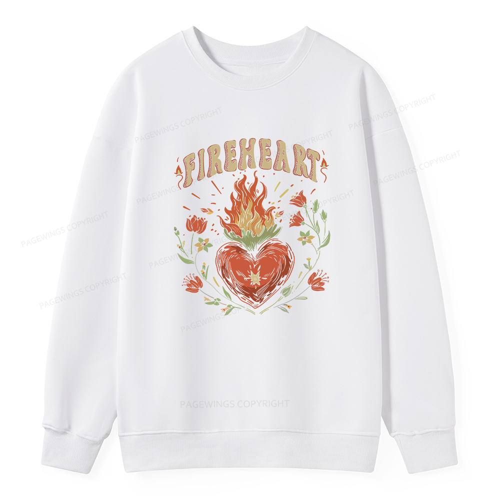 Pagewings Vintage Fire-heart Unisex Classic Sweatshirt