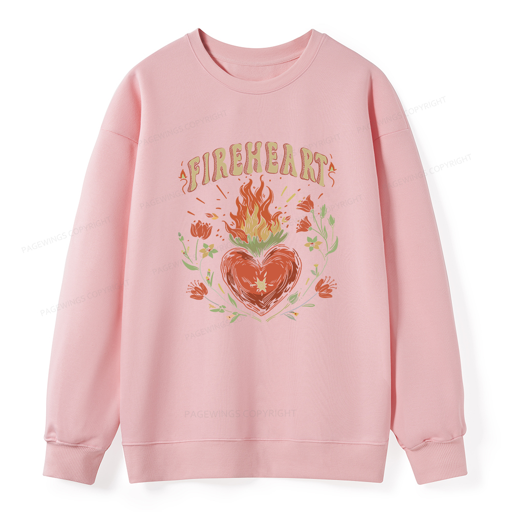Pagewings Vintage Fire-heart Unisex Classic Sweatshirt
