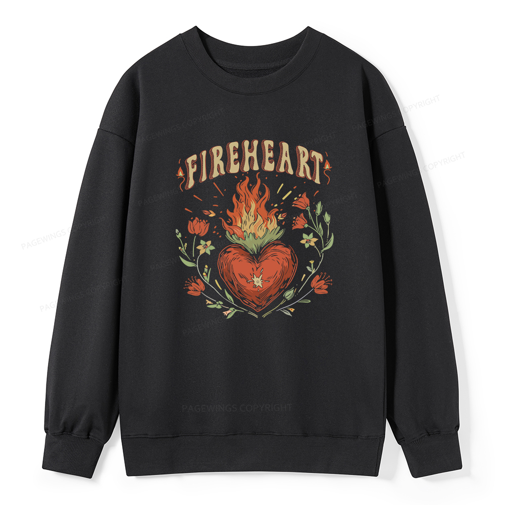 Pagewings Vintage Fire-heart Unisex Classic Sweatshirt