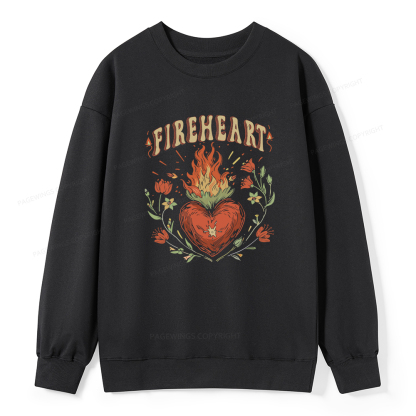 Pagewings Vintage Fire-heart Unisex Classic Sweatshirt