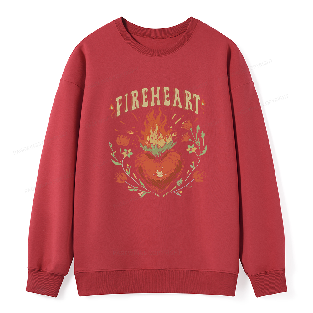 Pagewings Vintage Fire-heart Unisex Classic Sweatshirt