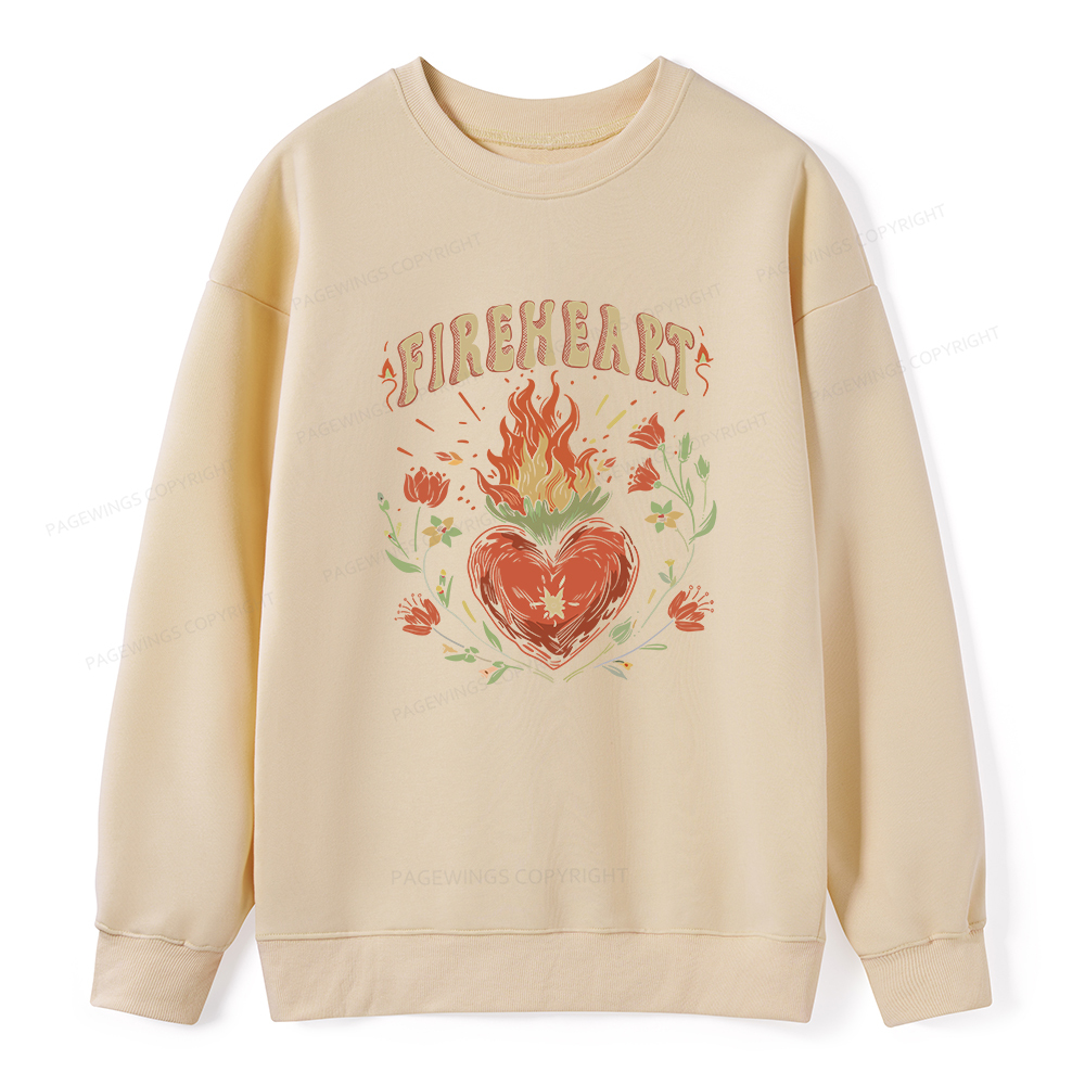 Pagewings Vintage Fire-heart Unisex Classic Sweatshirt