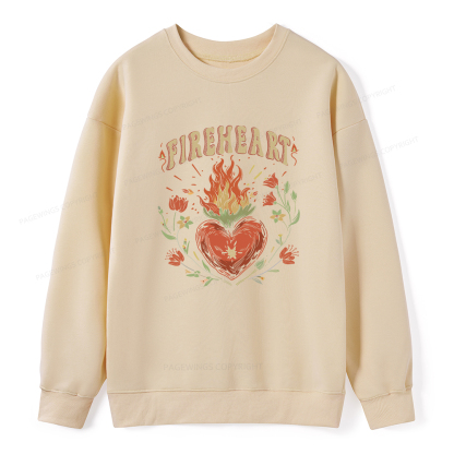 Pagewings Vintage Fire-heart Unisex Classic Sweatshirt