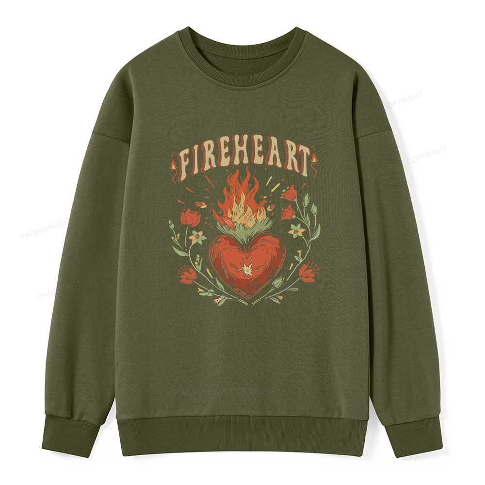 Pagewings Vintage Fire-heart Unisex Classic Sweatshirt