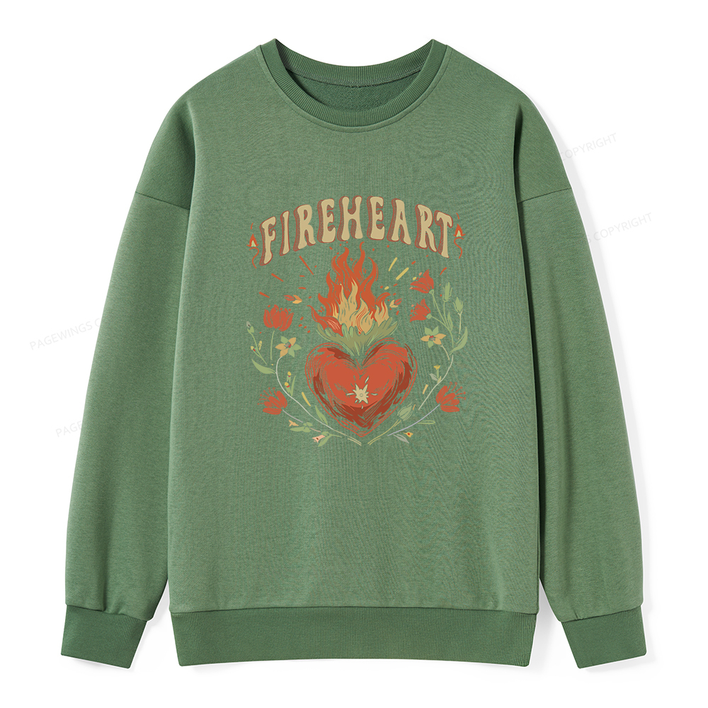 Pagewings Vintage Fire-heart Unisex Classic Sweatshirt