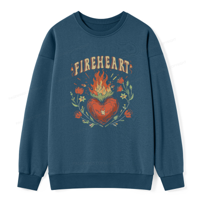 Pagewings Vintage Fire-heart Unisex Classic Sweatshirt