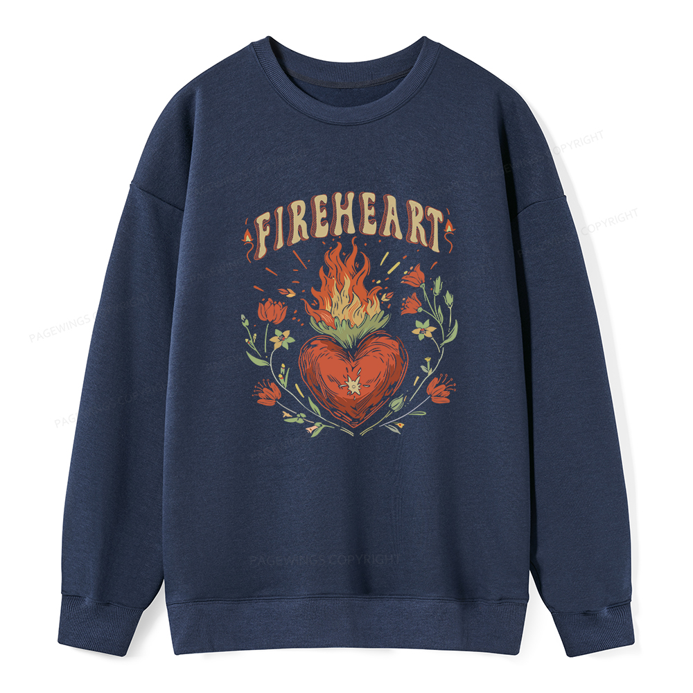 Pagewings Vintage Fire-heart Unisex Classic Sweatshirt