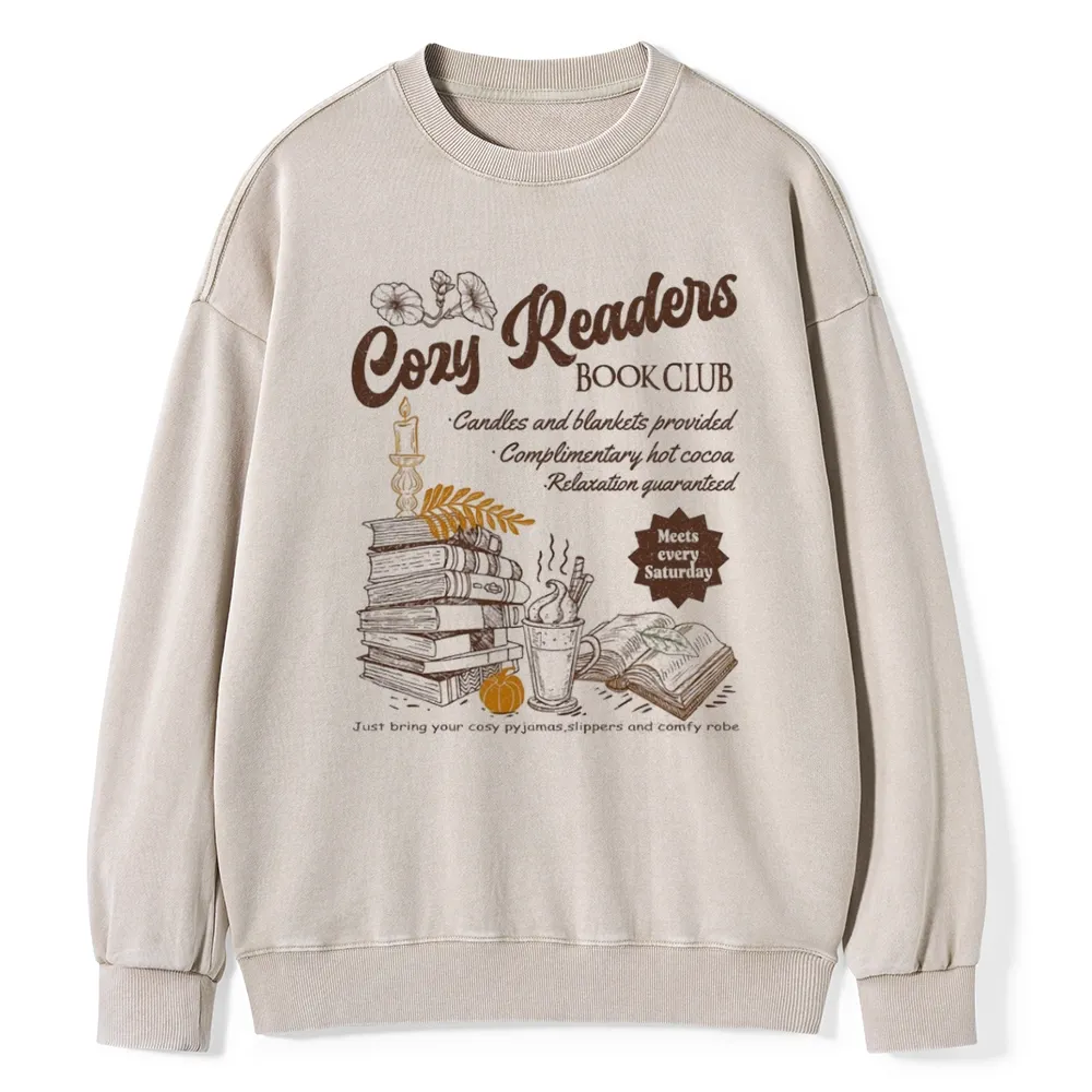 Pagewings Cozy Reader Unisex Washed Sweatshirt