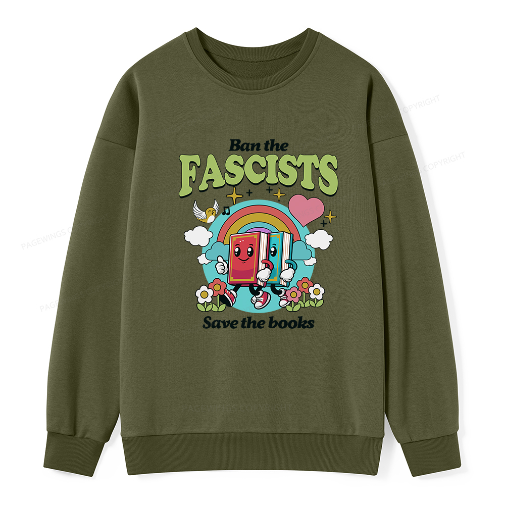 Pagewings Ban the Fascists Save the Books Unisex Classic Sweatshirt