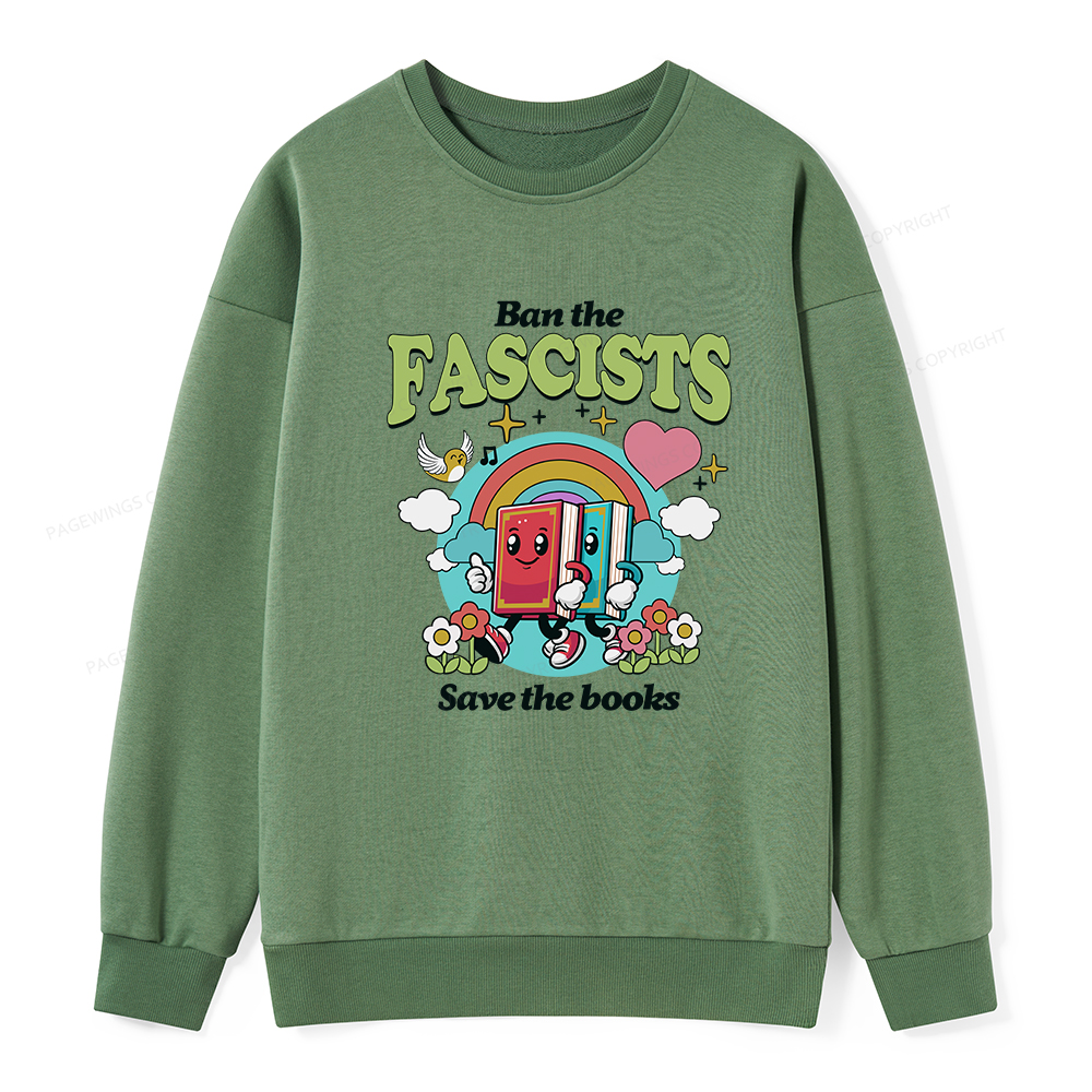 Pagewings Ban the Fascists Save the Books Unisex Classic Sweatshirt