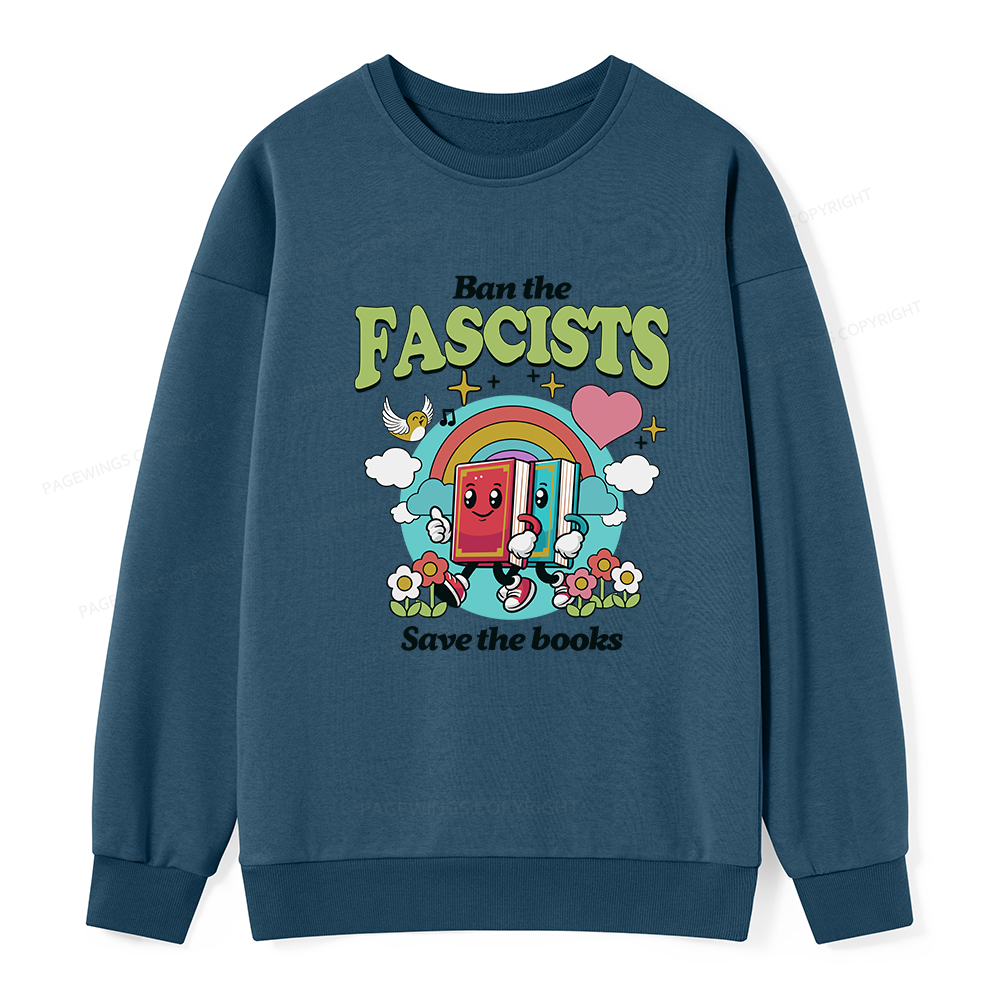 Pagewings Ban the Fascists Save the Books Unisex Classic Sweatshirt