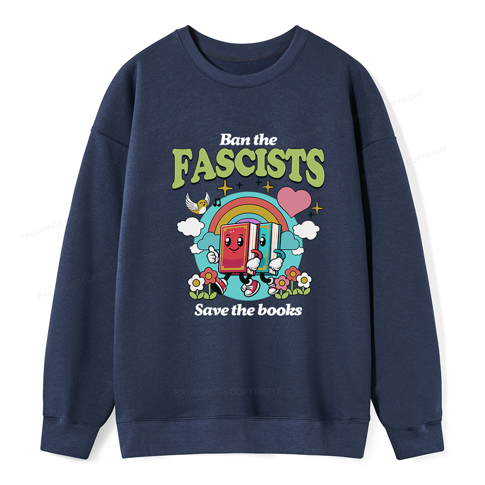 Pagewings Ban the Fascists Save the Books Unisex Classic Sweatshirt