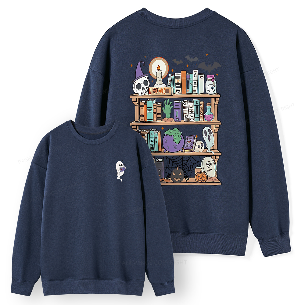 Pagewings Ghost Book Reader Halloween Unisex Classic Sweatshirt