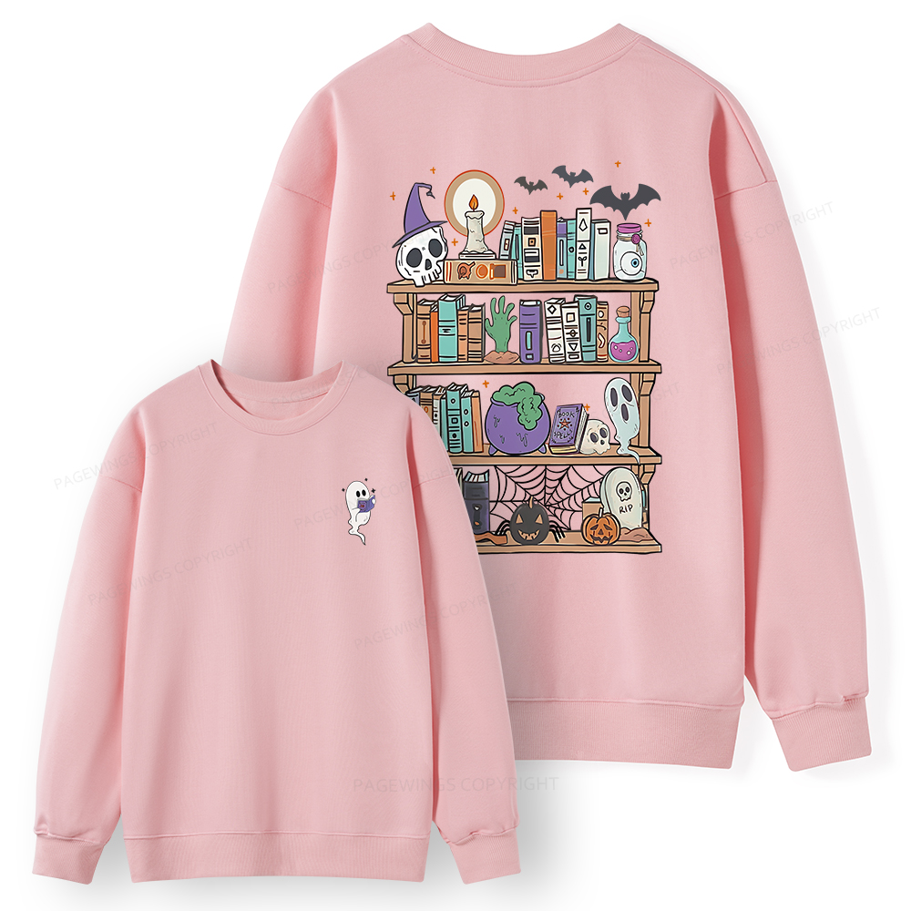 Pagewings Ghost Book Reader Halloween Unisex Classic Sweatshirt