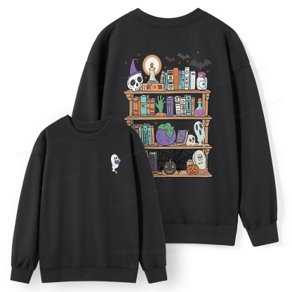 Pagewings Ghost Book Reader Halloween Unisex Classic Sweatshirt
